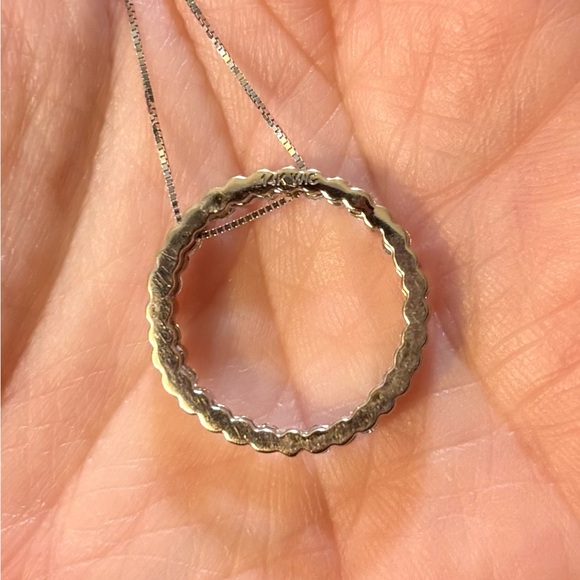 SOLD $2500 .50ct (1/2) Natural Diamond Circle Pendant 14kt White Gold - Picture 8 of 10